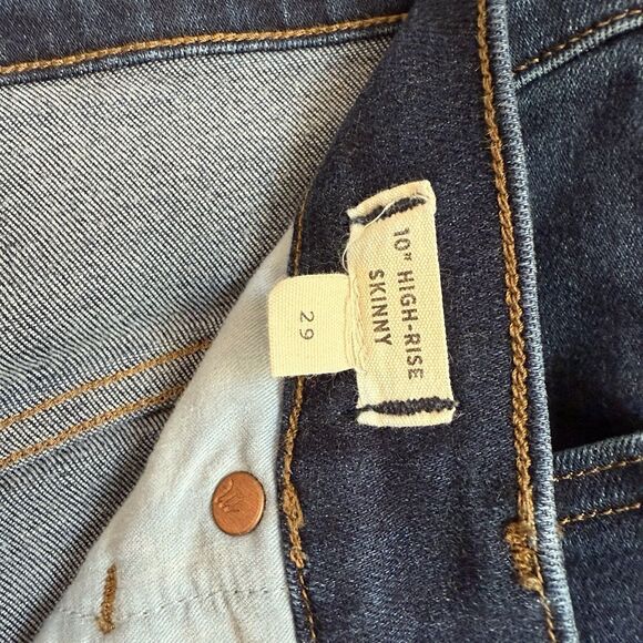 Madewell 10" High Rise Skinny Jeans Women's Size 29 Dark Wash Denim Boho Casual - Picture 7 of 12